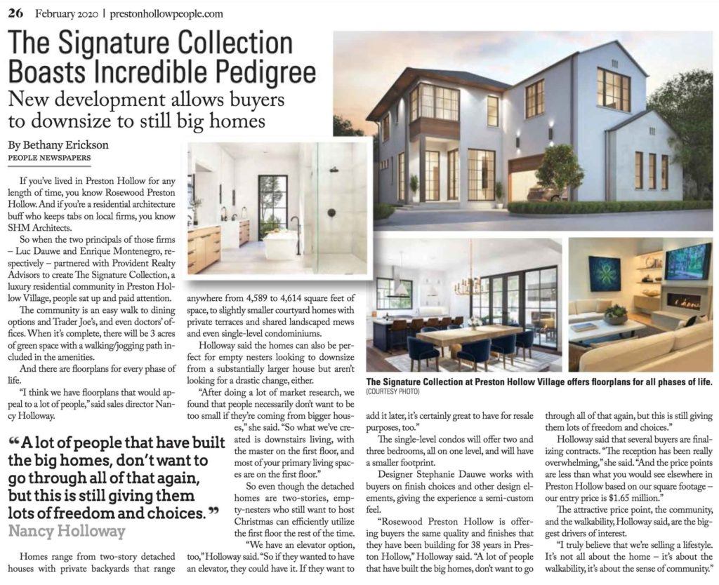 The Signature Collection in Preston Hollow People