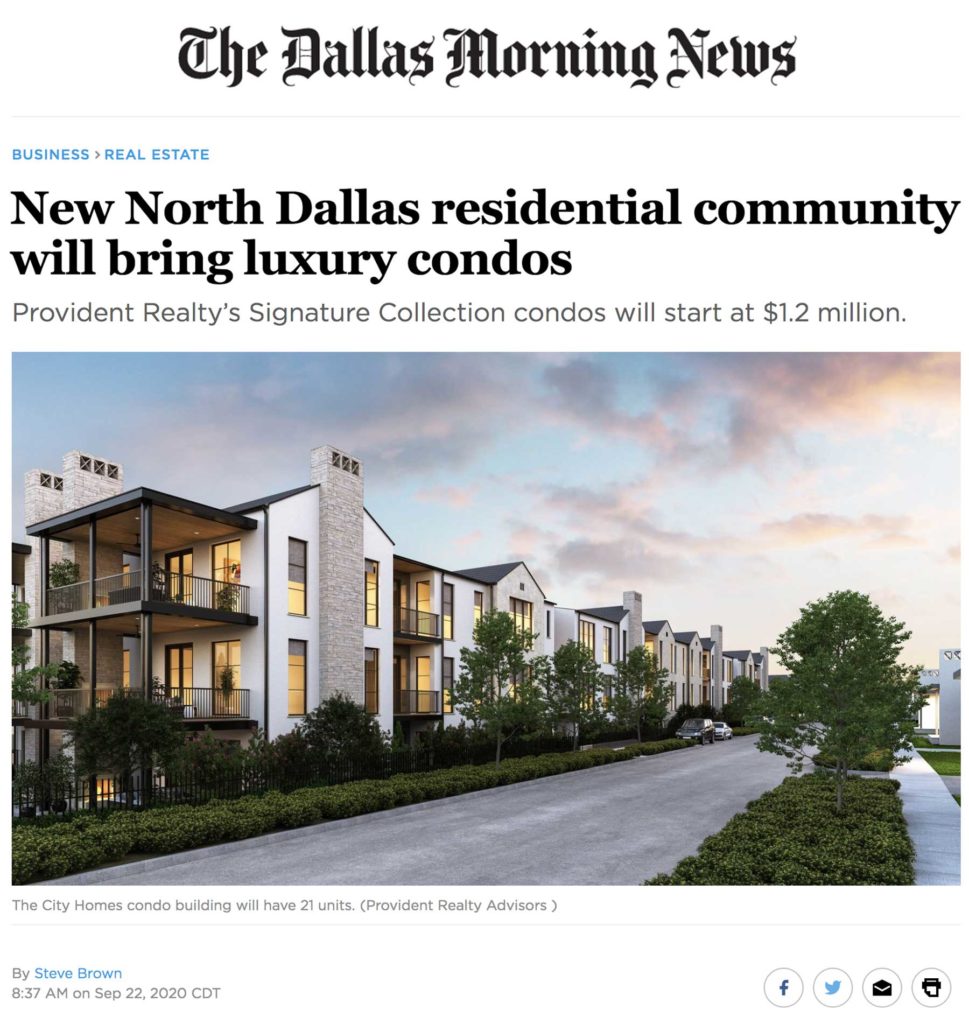 Dallas Morning News Preston Hollow Condominiums The Signature Collection